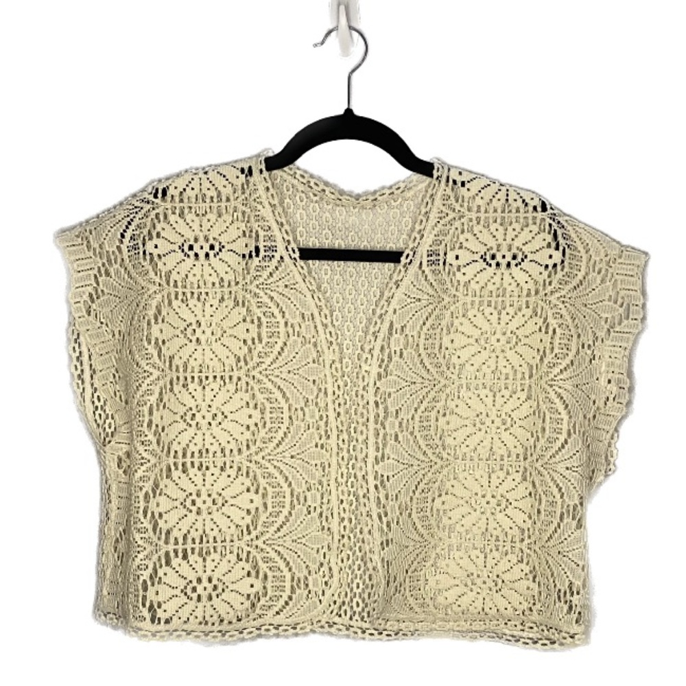 Vintage Handmade Lace Cropped Vest